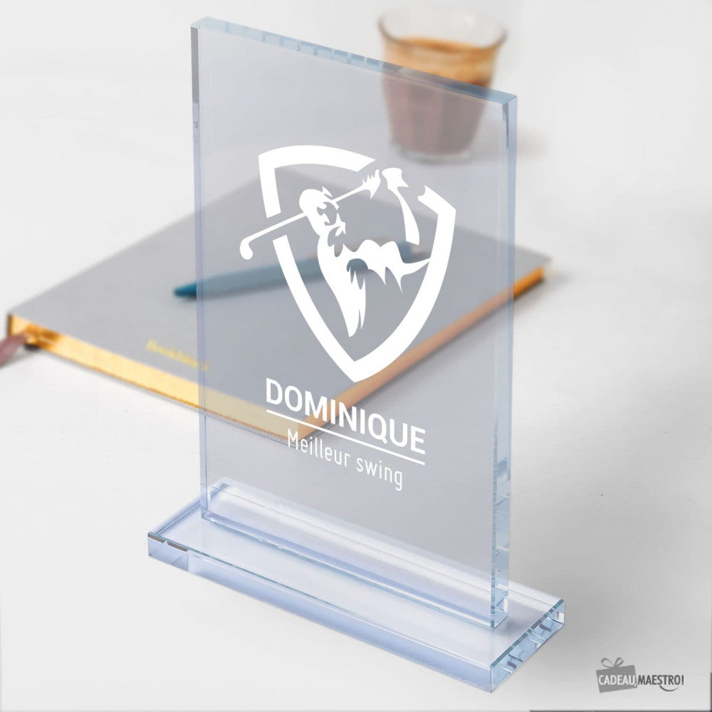 Trophée en Verre Golf à Personnaliser - Trophée Personnalisé