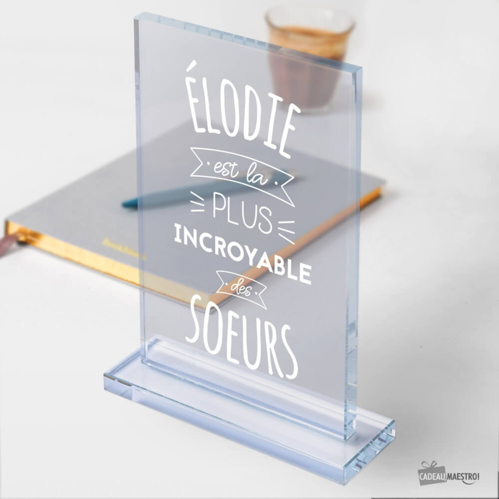Trophée en Verre "La Plus Incroyable" à Personnaliser - Trophée Personnalisé