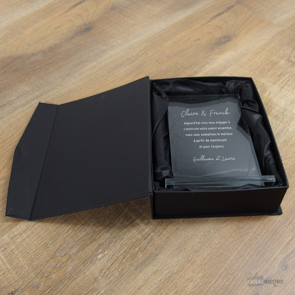 Trophée en Verre à Personnaliser - Trophée Personnalisé CadoMaestro