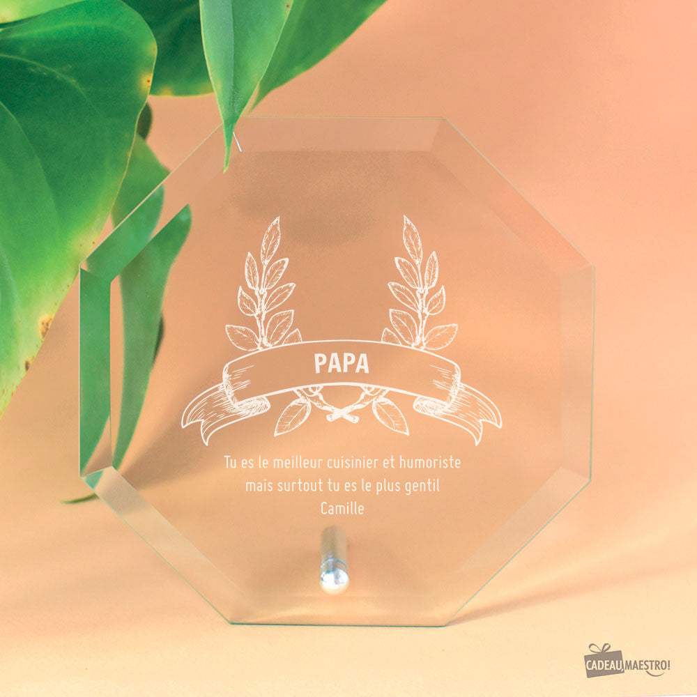 Trophée Octogonal Diplôme à Personnaliser - Trophée Personnalisé