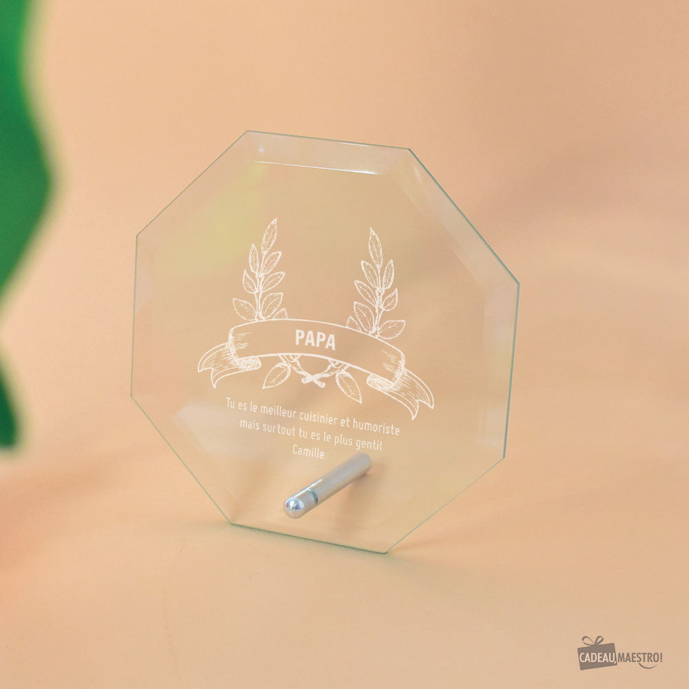 Trophée Octogonal Diplôme à Personnaliser - Trophée Personnalisé