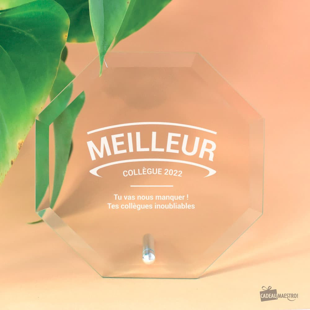 Trophée Octogonal Meilleur(e) à Personnaliser - Trophée Personnalisé