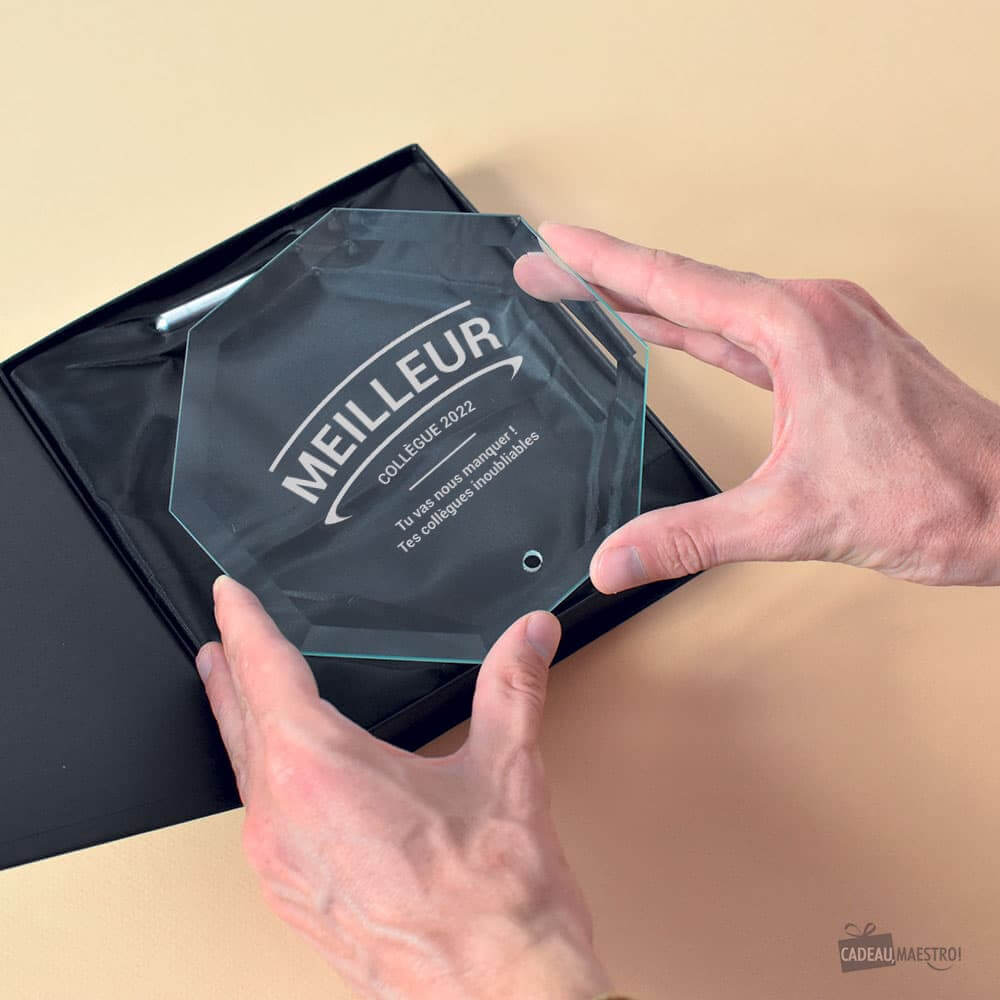 Trophée Octogonal Meilleur(e) à Personnaliser - Trophée Personnalisé