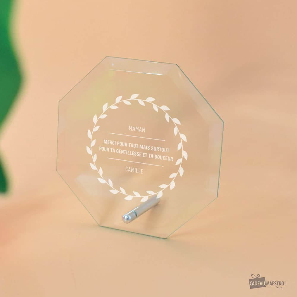 Trophée Octogonal Merci à Personnaliser - Trophée Personnalisé