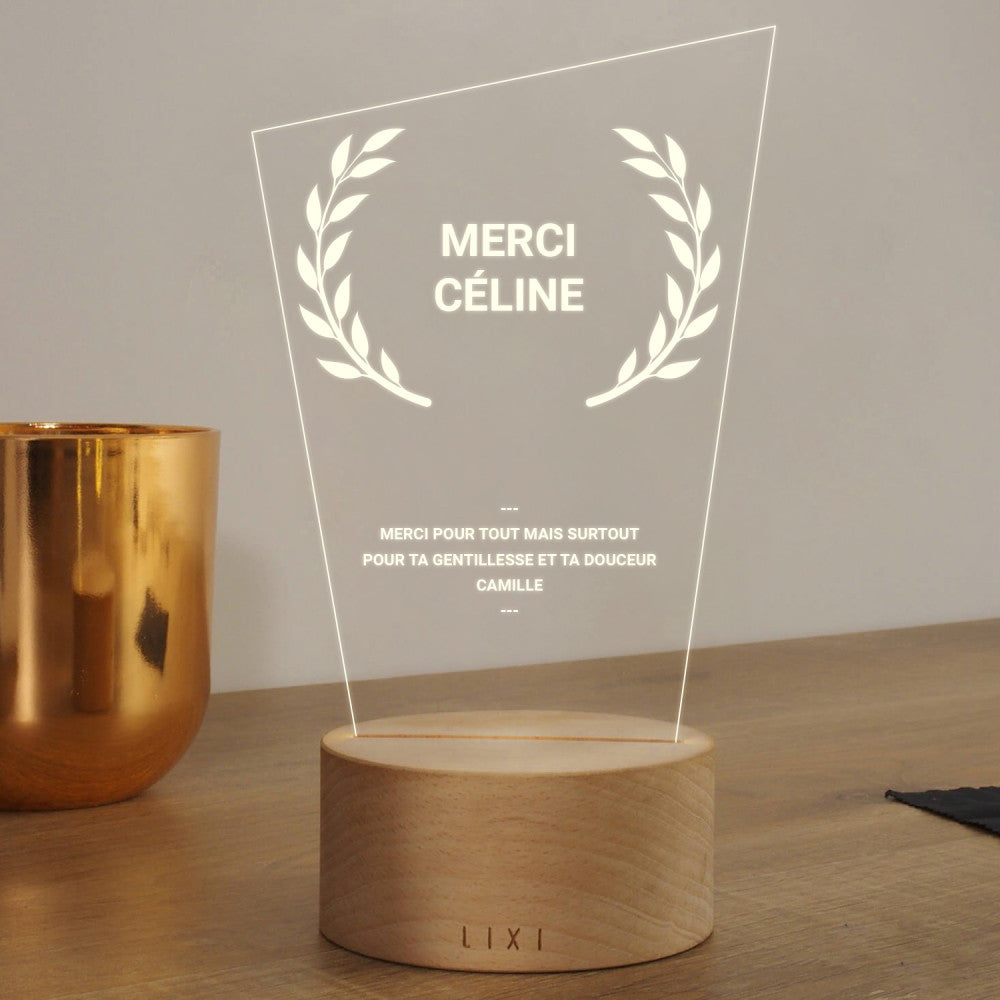 Trophée Lumineux Lixi à Personnaliser - Lampe Personnalisée
