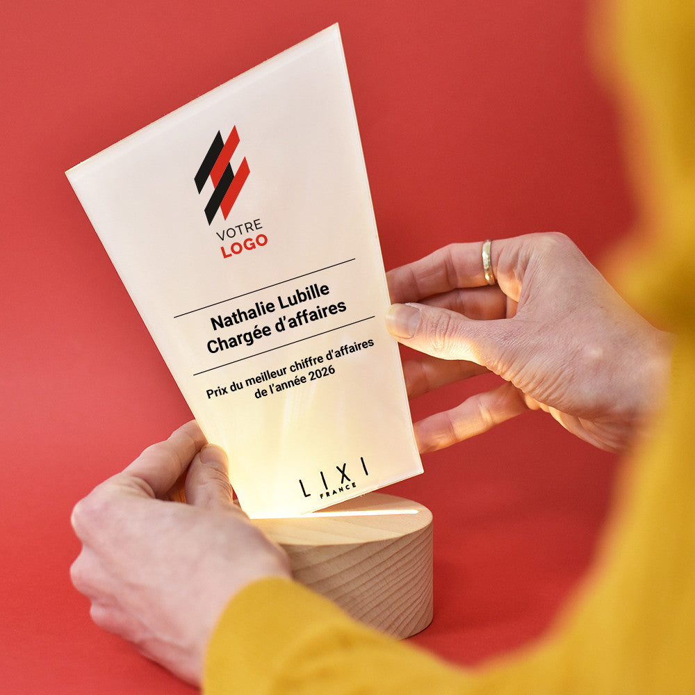 Trophée Lumineux Lixi Logo à Personnaliser - Lampe Personnalisée