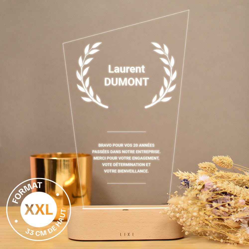 Trophée lumineux Lixi XL personnalisable - Lampe Personnalisée