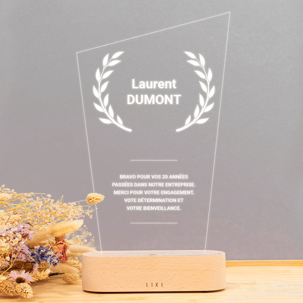 Trophée lumineux Lixi XL personnalisable - Lampe Personnalisée
