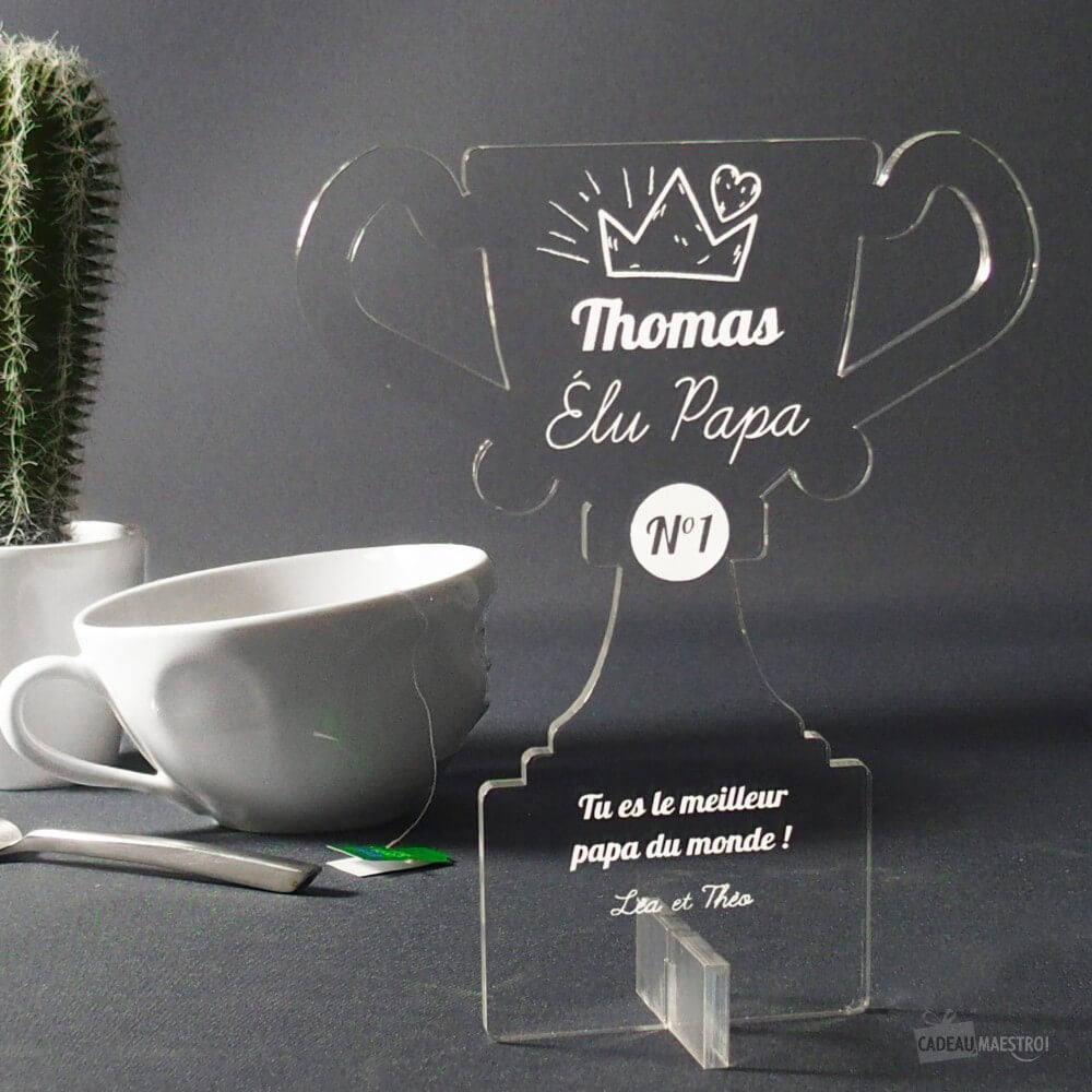 Trophée Papa N°1 À Personnaliser - Trophée Personnalisé CadoMaestro