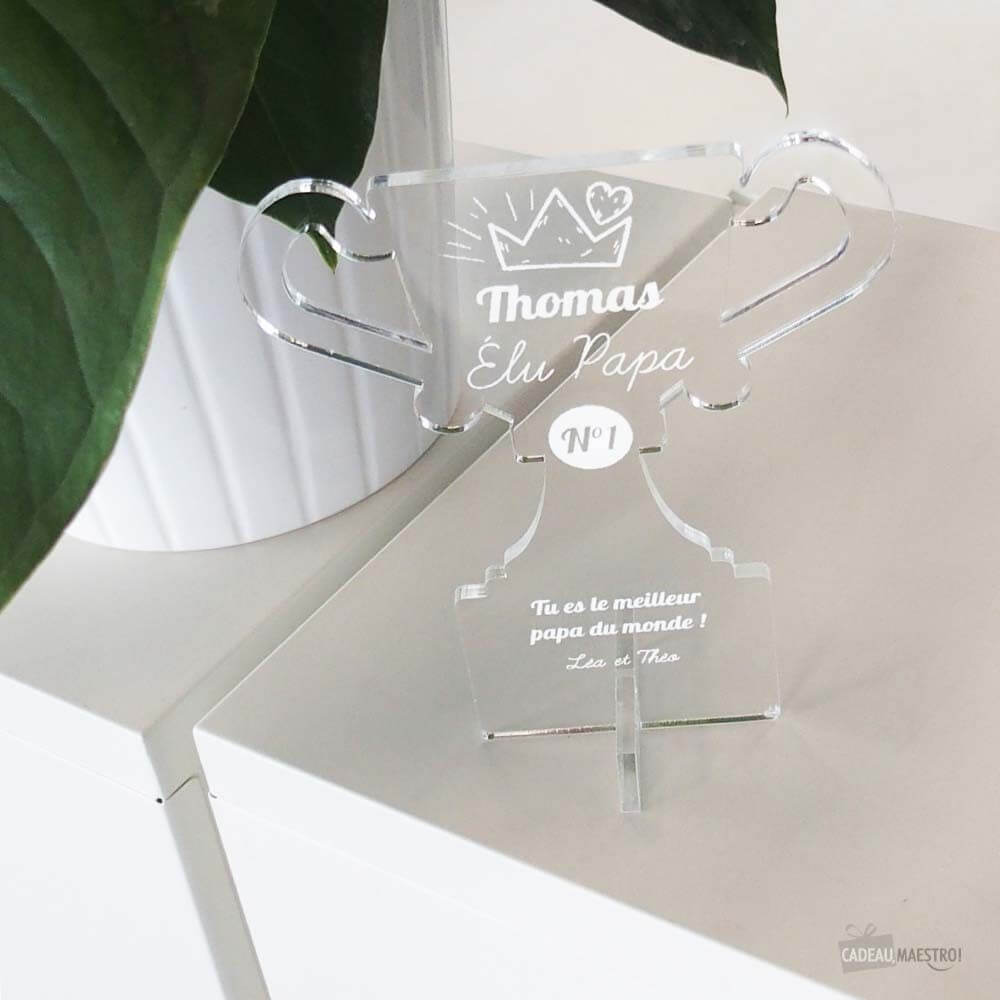 Trophée Papa N°1 À Personnaliser - Trophée Personnalisé CadoMaestro