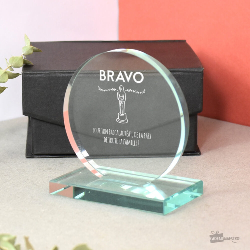 Trophée Rond Diplôme et Réussite à Personnaliser - Trophée Personnalisé