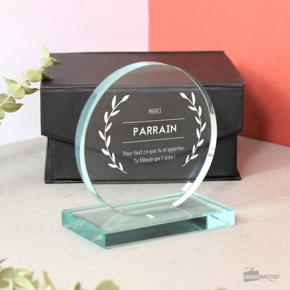 Trophée Rond Merci à Personnaliser - Trophée Personnalisé CadoMaestro