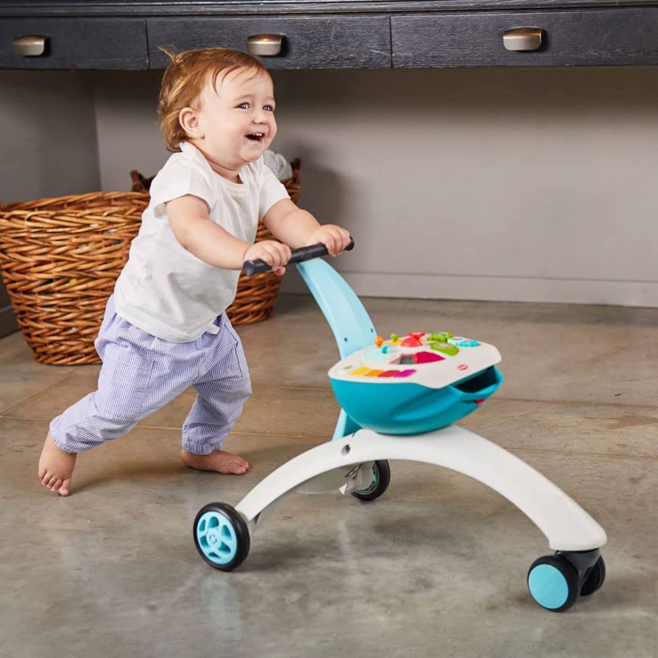 Trotteur bébé et porteur tiny rider 5 en 1 blue
