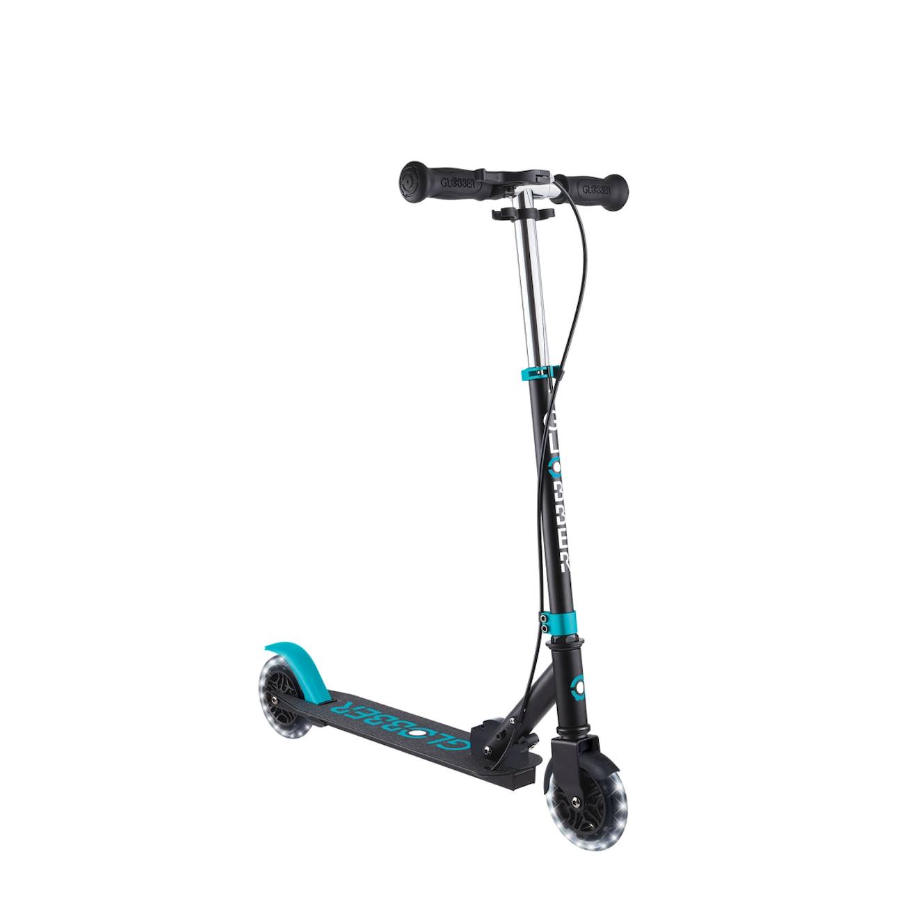 Trottinette 2 roues flow element junior lights, dès 4 ans bleu canard