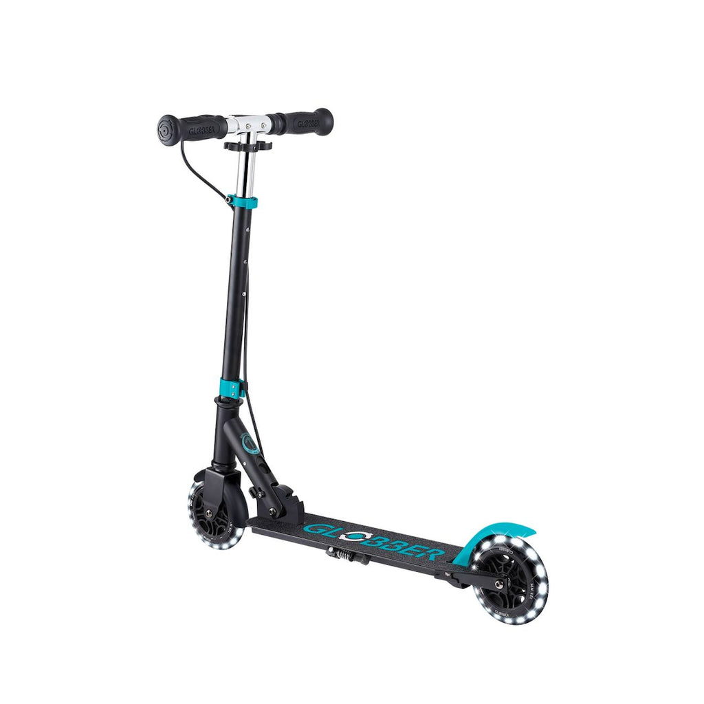 Trottinette 2 roues flow element junior lights, dès 4 ans bleu canard