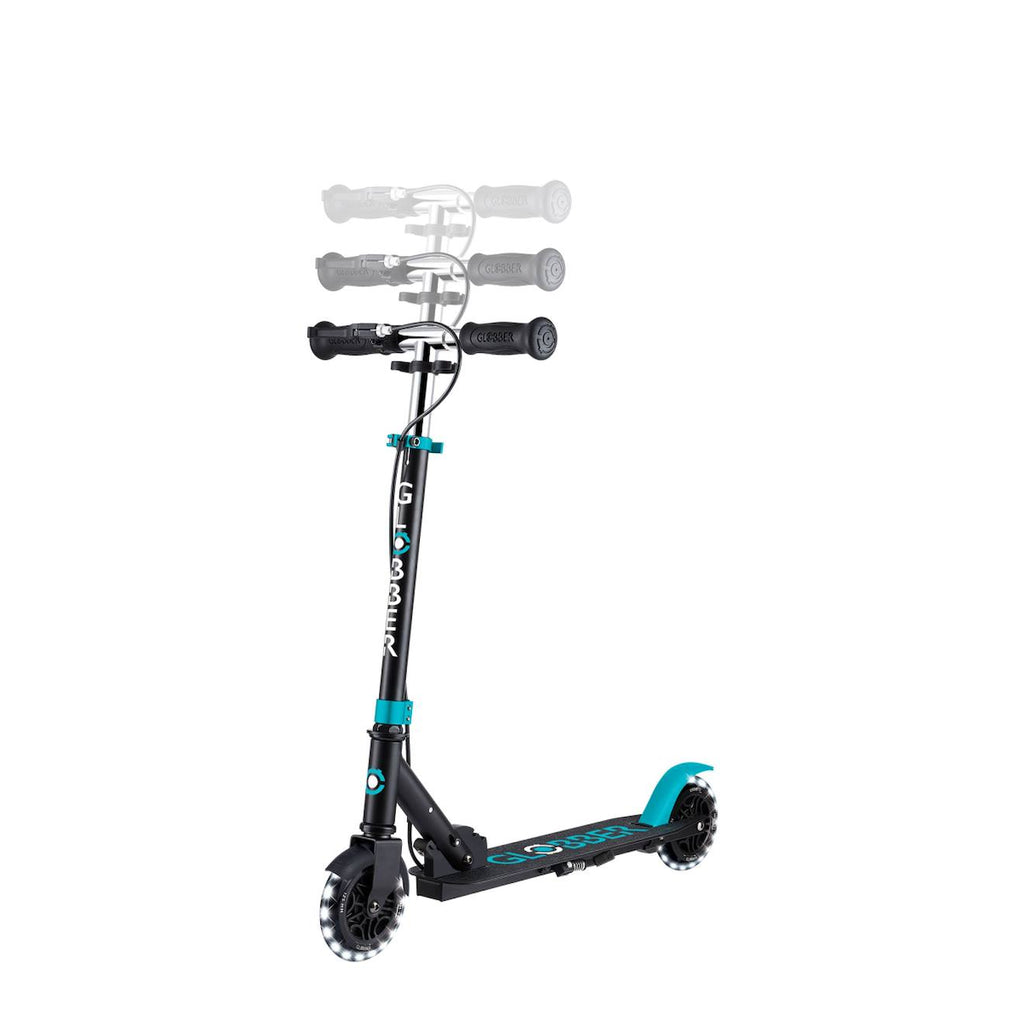 Trottinette 2 roues flow element junior lights, dès 4 ans bleu canard
