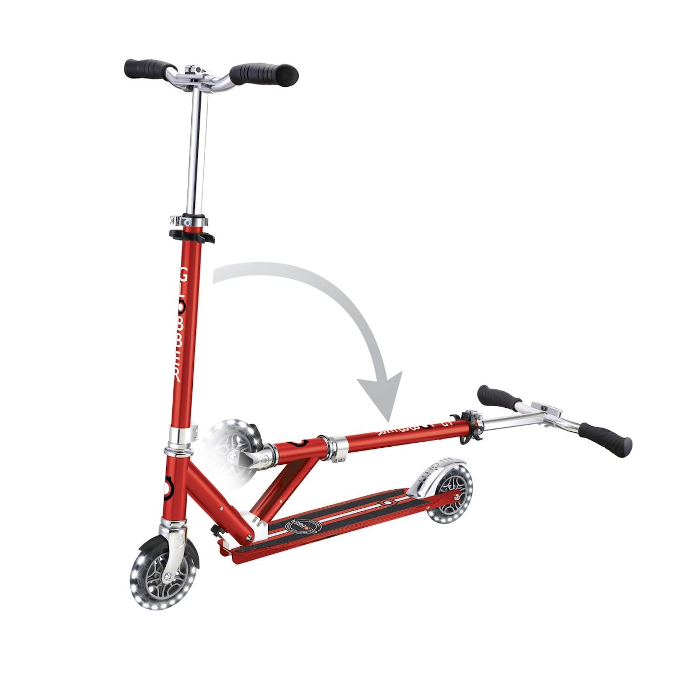 Trottinette 2 roues flow element lights rouge