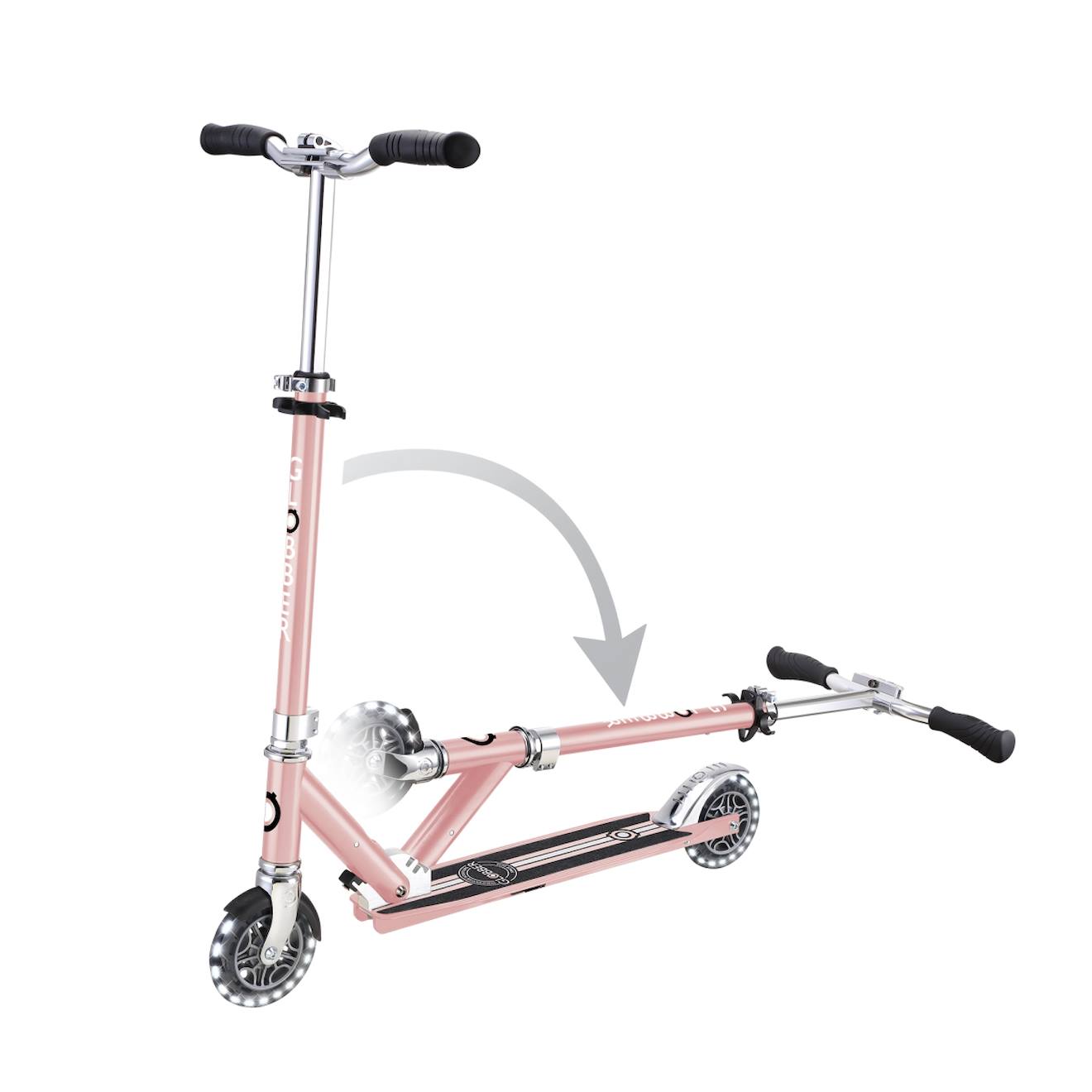 Trottinette 2 roues flow element lights rose pastel