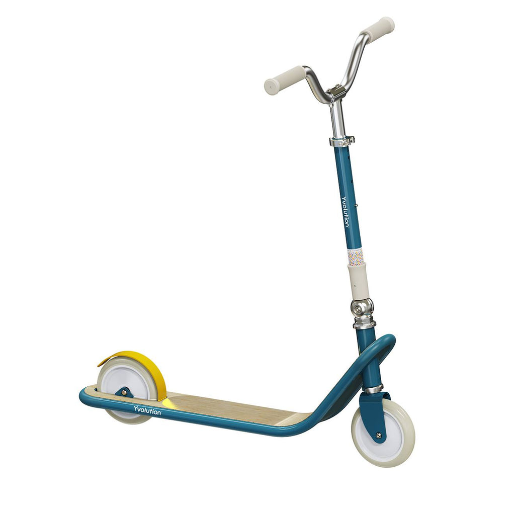 Trottinette 2 roues scoot classic – guidon réglable, frein arrière, design stable bleu