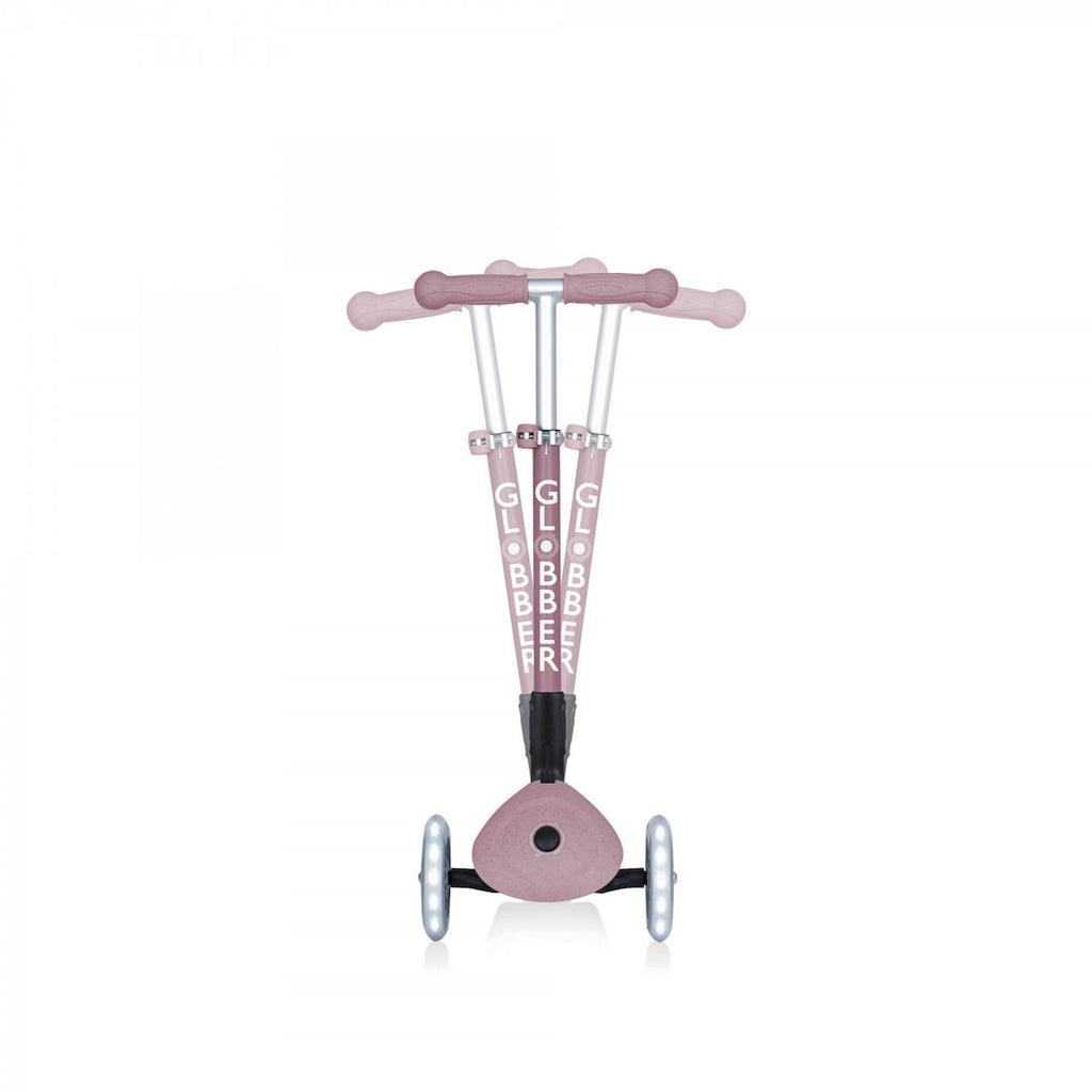 Trottinette 3 roues junior foldable lights ecologic rose berry