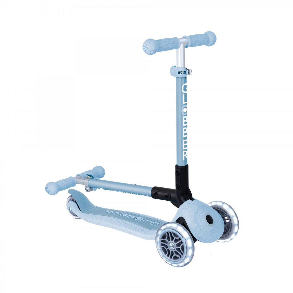 Trottinette 3 roues junior foldable lights ecologic bleu ciel