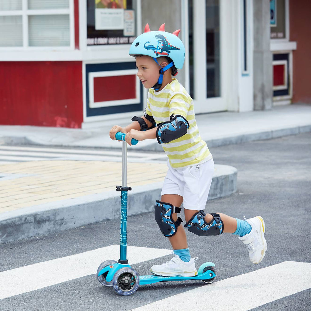 Trottinette 3 roues mini micro deluxe LED vert d'eau