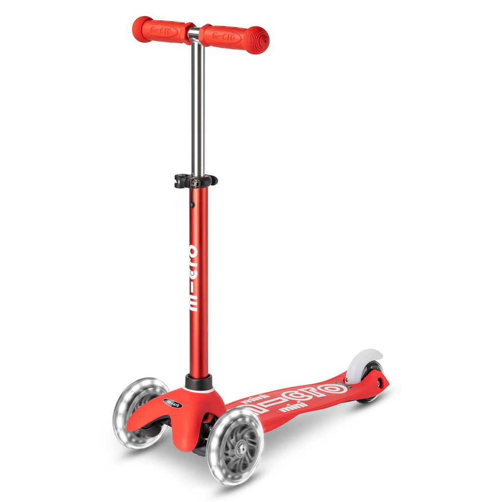 Trottinette 3 roues mini micro deluxe LED rouge