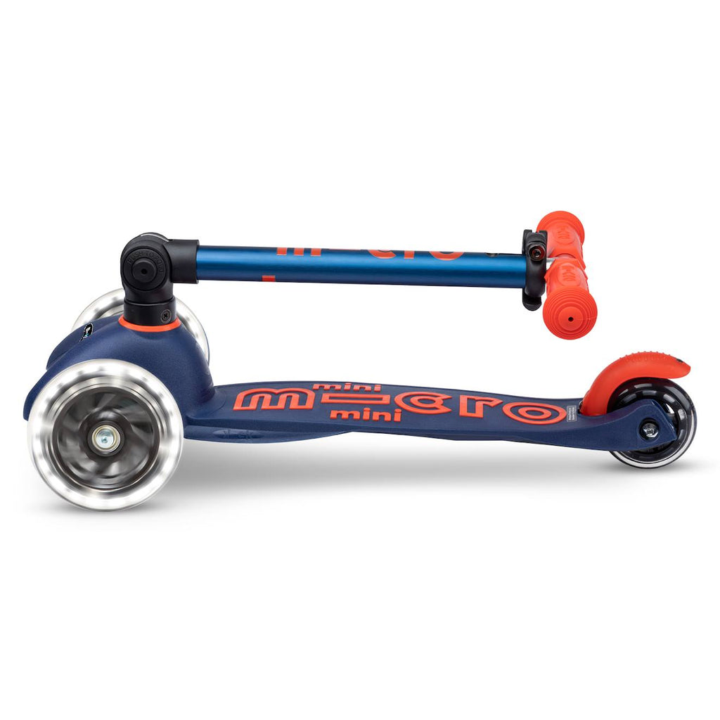 Trottinette 3 roues mini micro deluxe LED bleu nuit