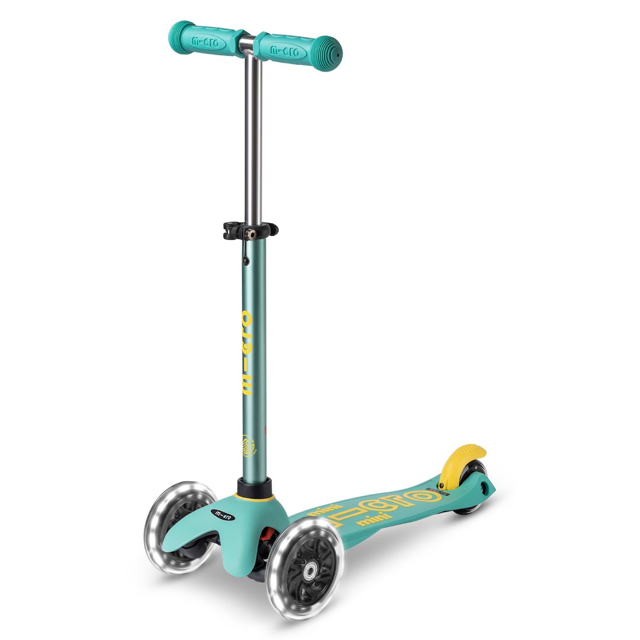 Trottinette 3 roues mini micro deluxe LED vert menthe