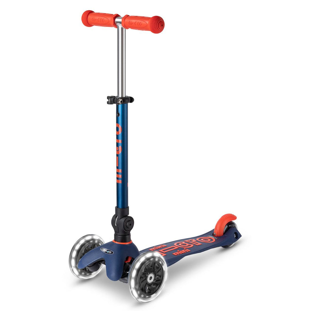 Trottinette 3 roues mini micro deluxe LED bleu nuit