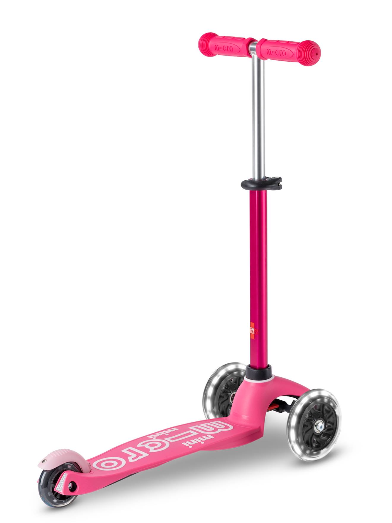 Trottinette 3 roues mini micro deluxe LED rose