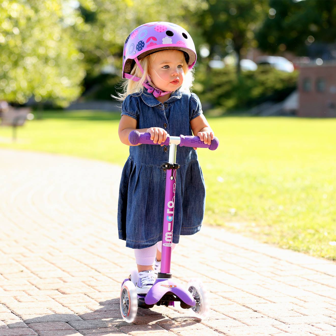 Trottinette 3 roues mini micro deluxe LED violet