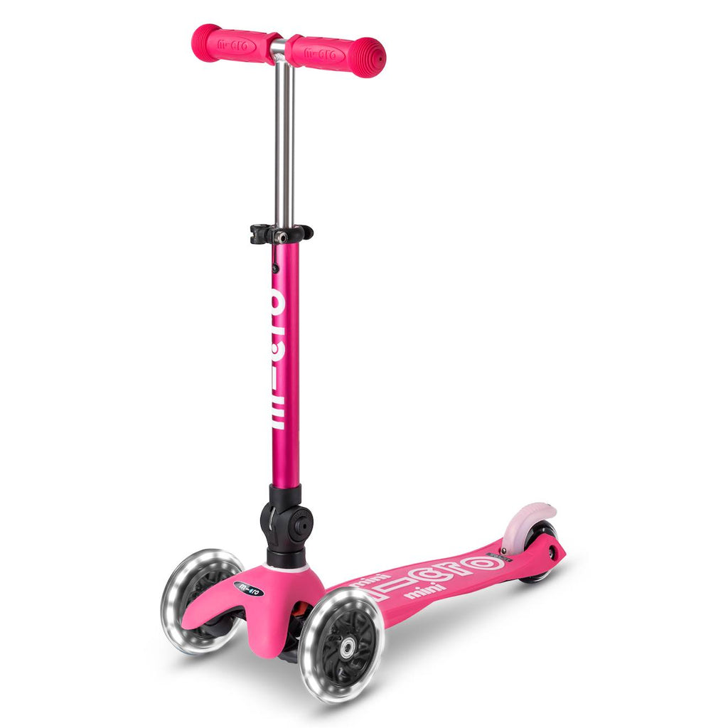Trottinette 3 roues mini micro deluxe pliable LED rose