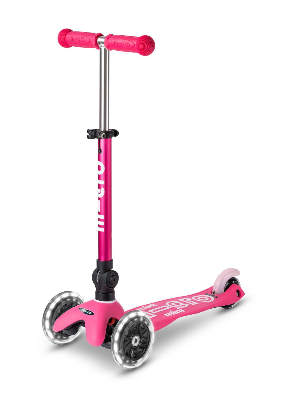 Trottinette 3 roues mini micro deluxe pliable LED rose
