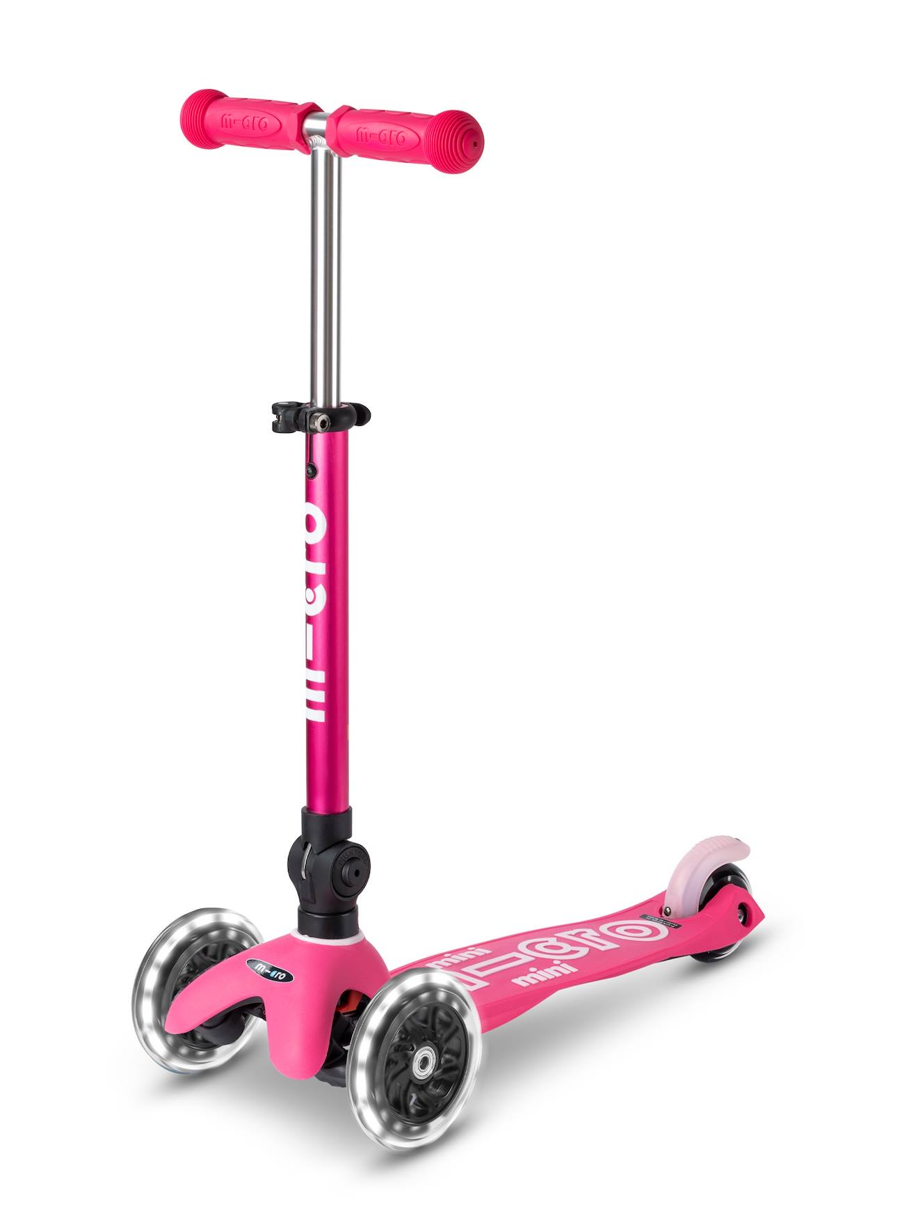 Trottinette 3 roues mini micro deluxe pliable LED rose