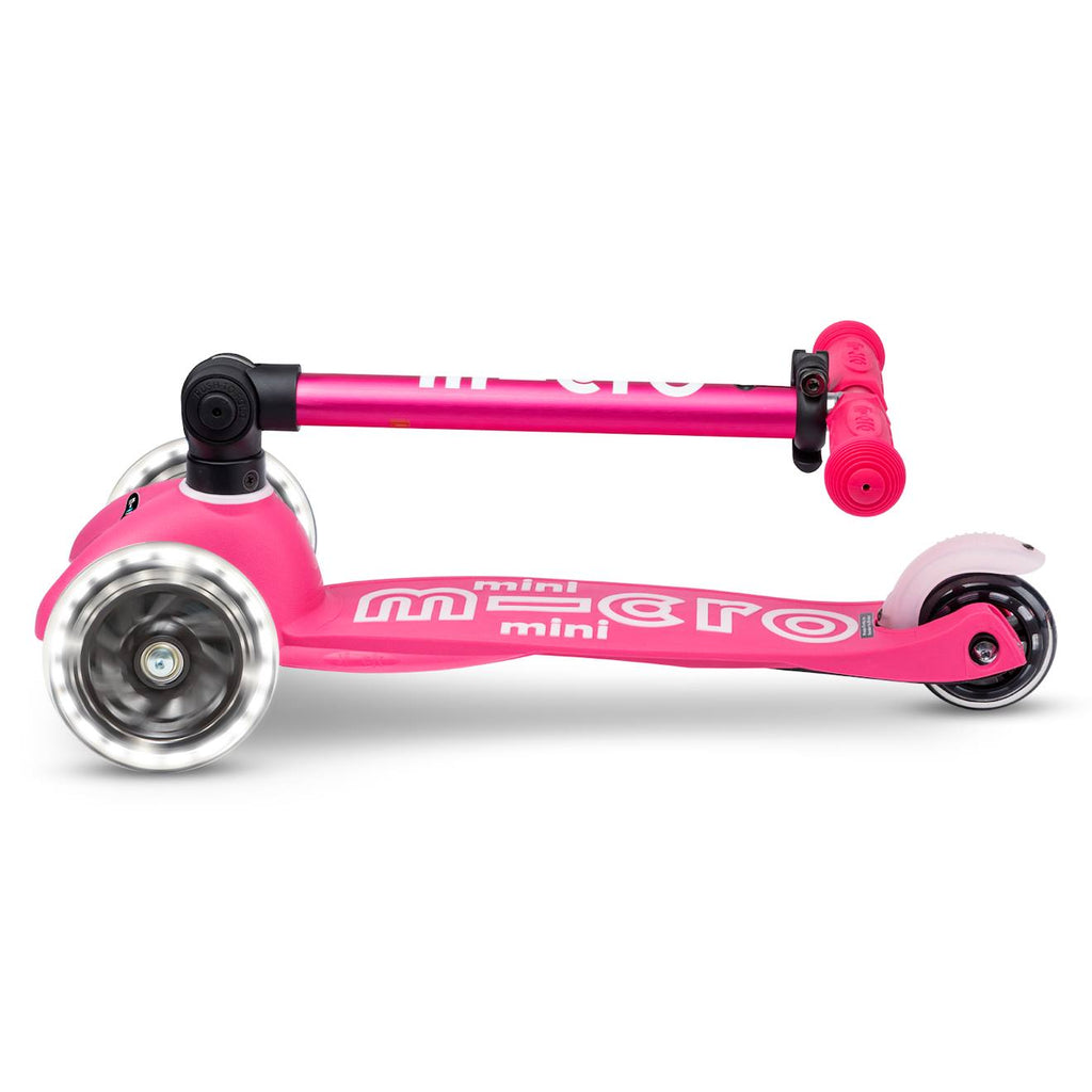 Trottinette 3 roues mini micro deluxe pliable LED rose