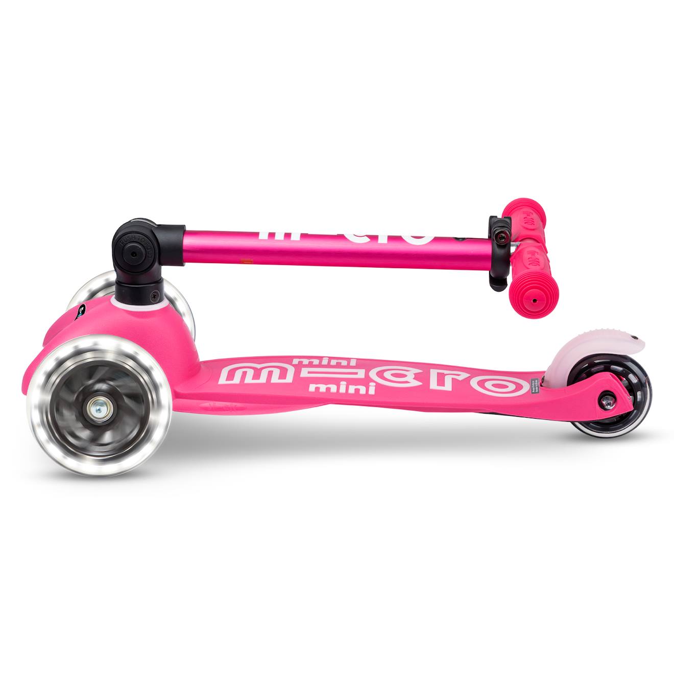Trottinette 3 roues mini micro deluxe pliable LED rose