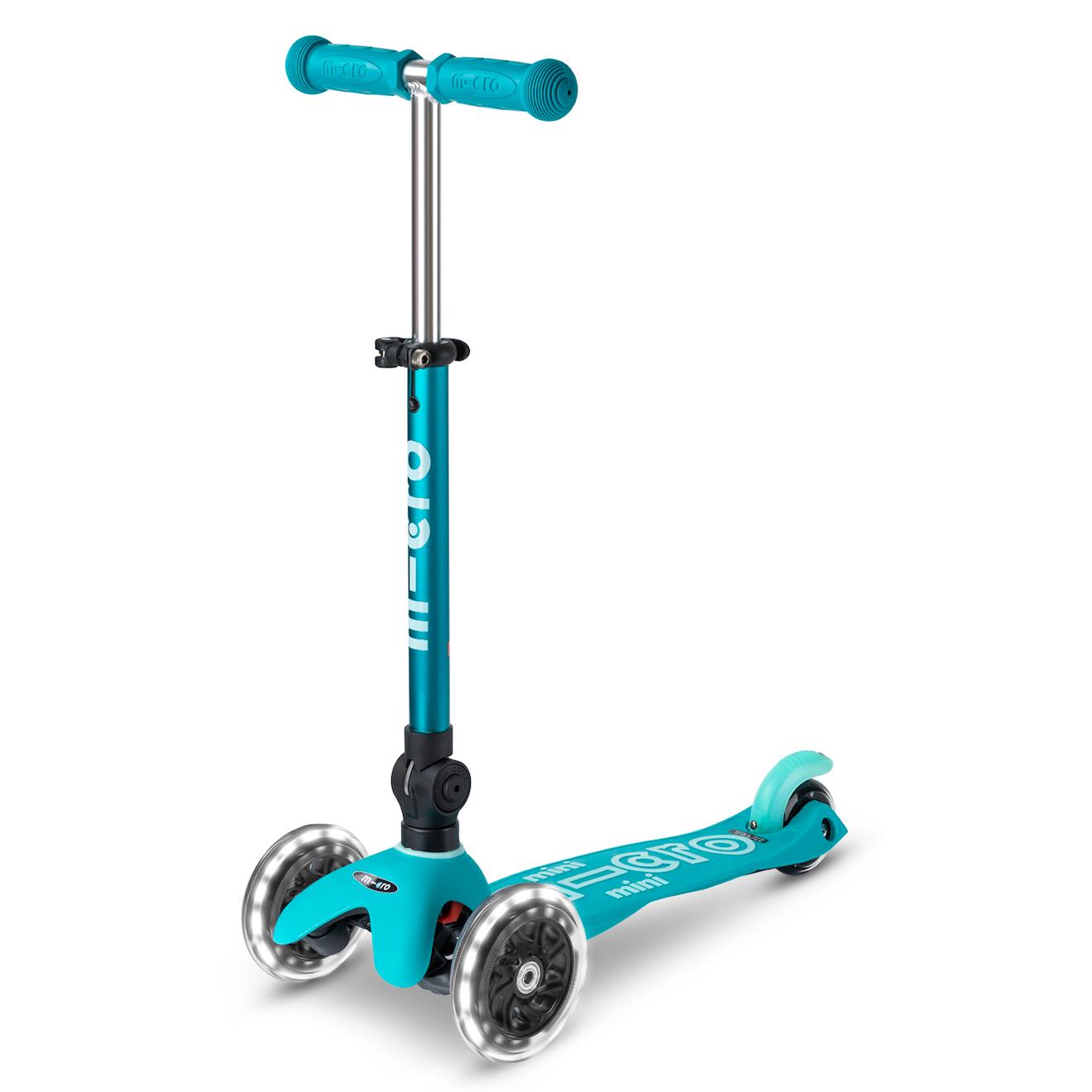 Trottinette 3 roues mini micro deluxe pliable LED aqua