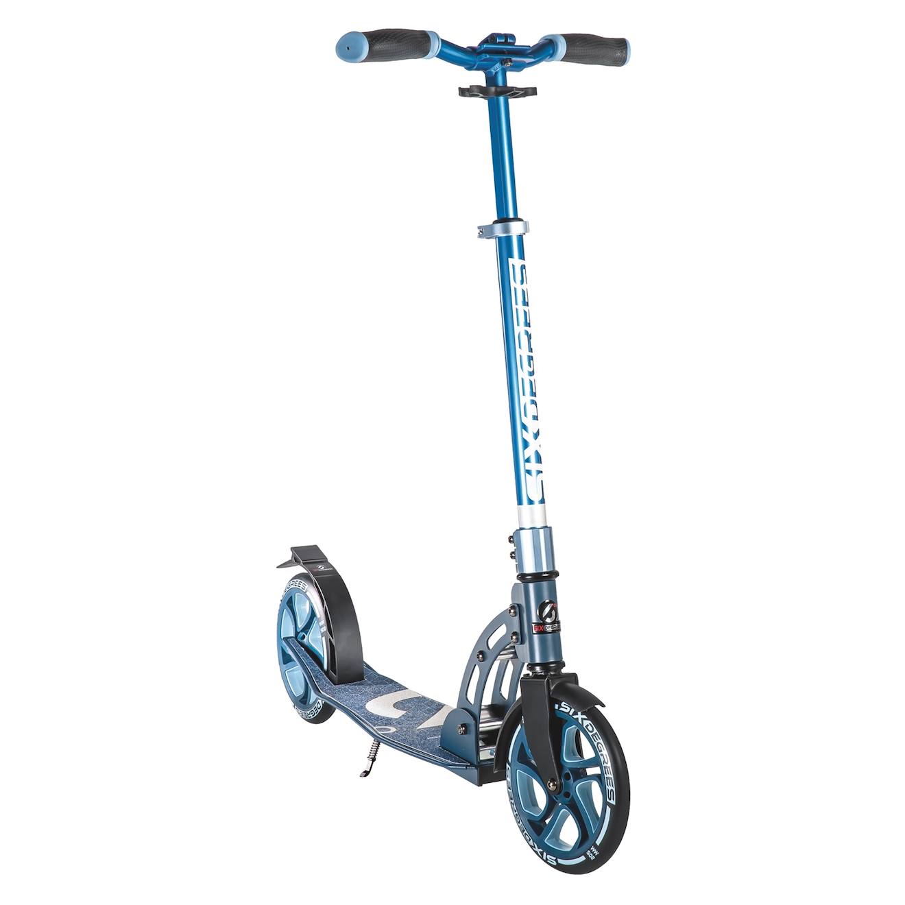 Trottinette aluminium six degrees 205mm noir et bleu