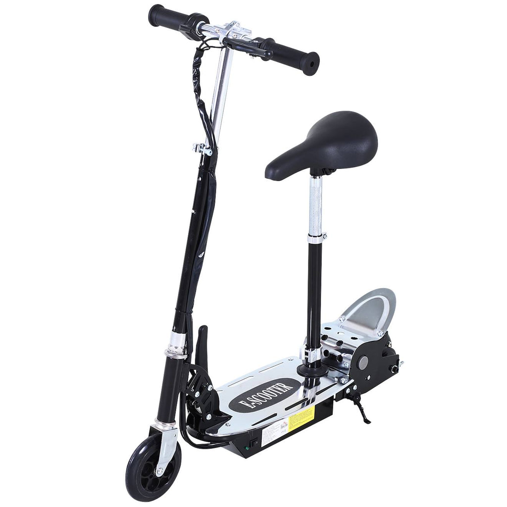 Trottinette électrique enfant pliable 120w 10 km/h max hauteur guidon et selle réglable noir