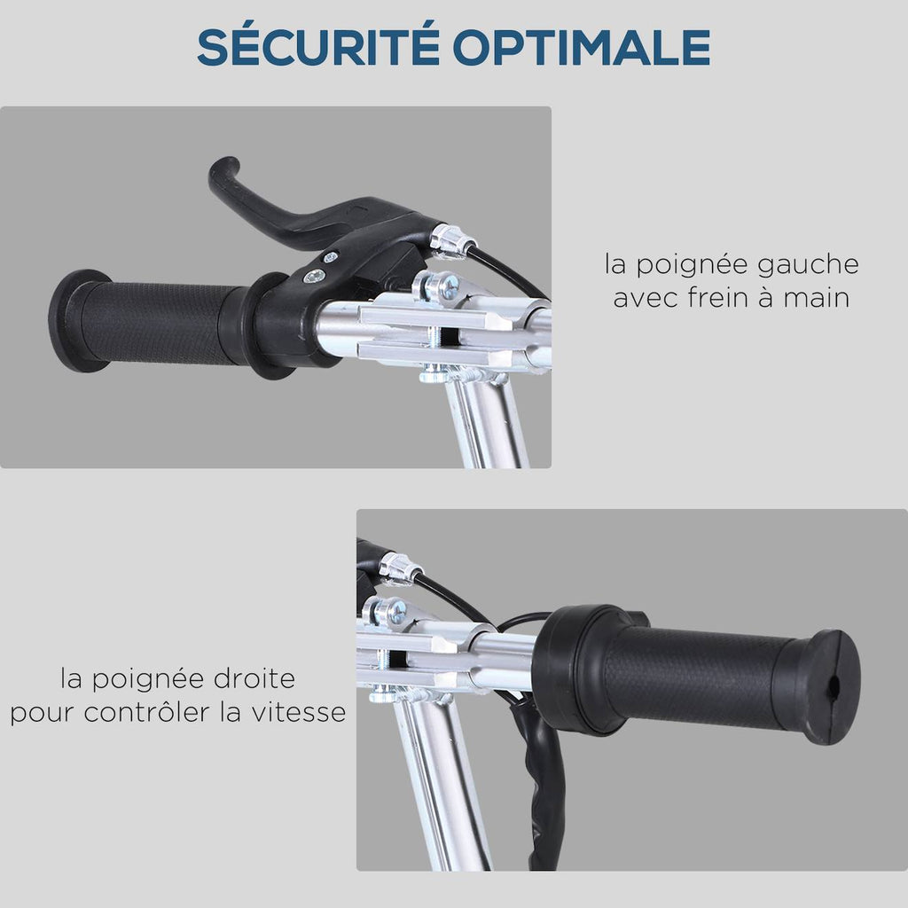 Trottinette électrique enfant pliable 120w 10 km/h max hauteur guidon et selle réglable rose