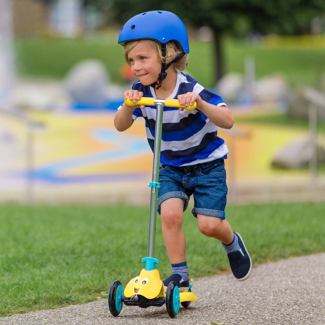 Trottinette enfant 3 roues scootie bug bumble métal noir - jaune