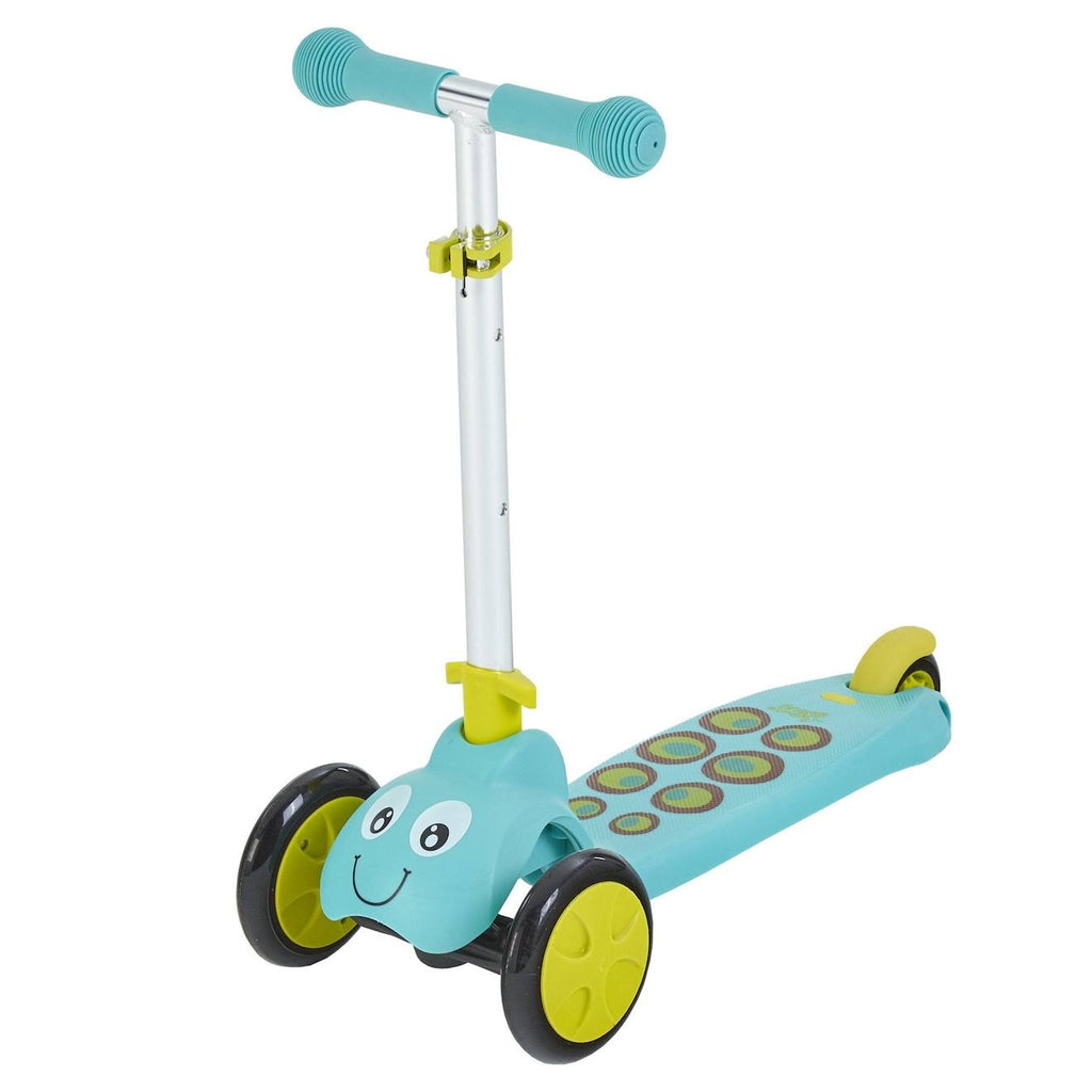 Trottinette enfant 3 roues scootie bug splodge métal bleu - jaune