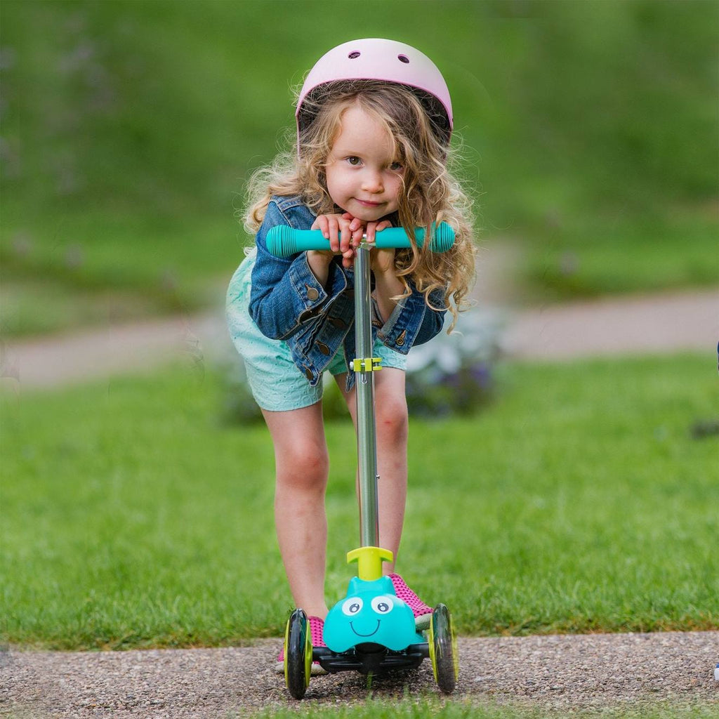 Trottinette enfant 3 roues scootie bug splodge métal bleu - jaune