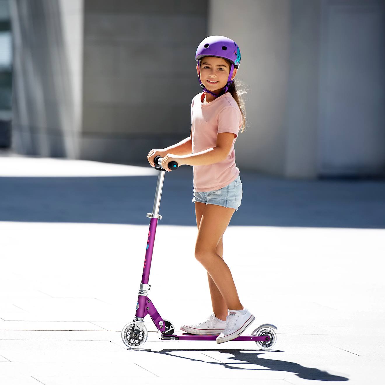 Trottinette enfant micro sprite pearl LED violet
