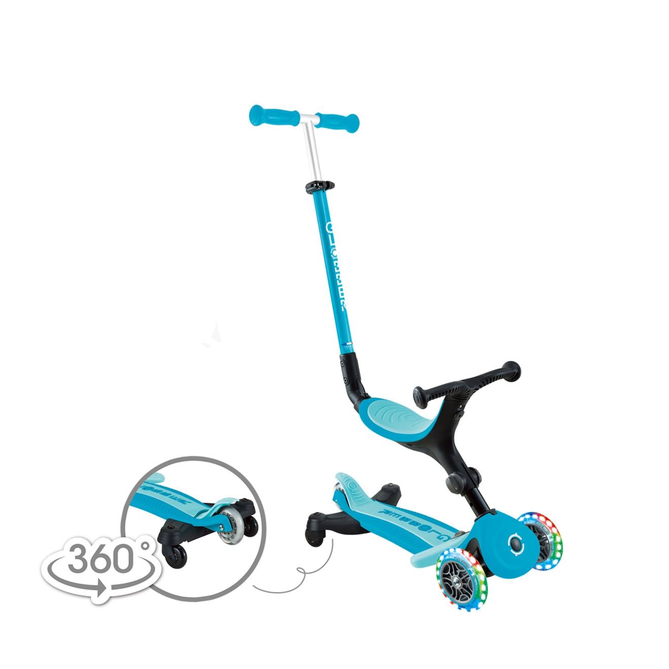 Trottinette évolutive Go-up active lights 360 bleu aqua