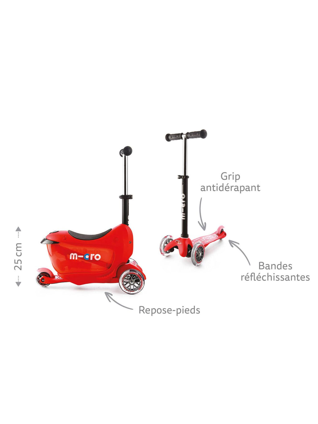 Trottinette évolutive mini 2go deluxe rose