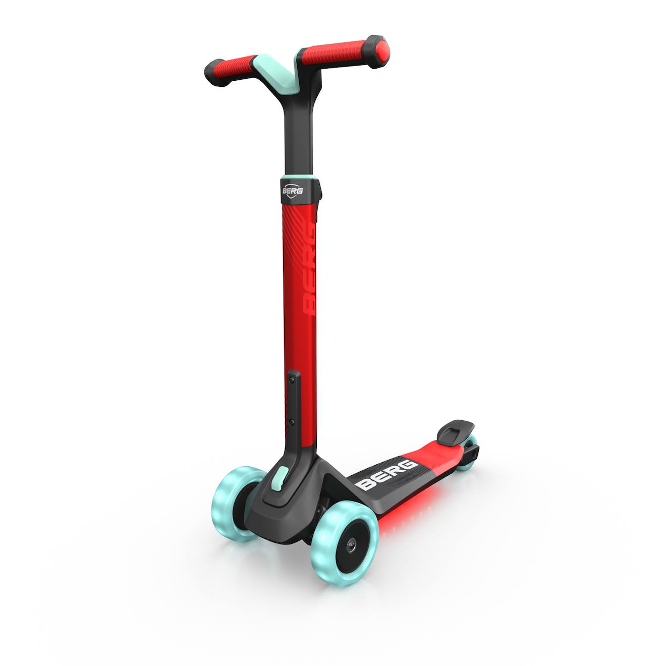 Trottinette pour enfants, 2+ ans, pliable, LED-deck, nexo bleu red