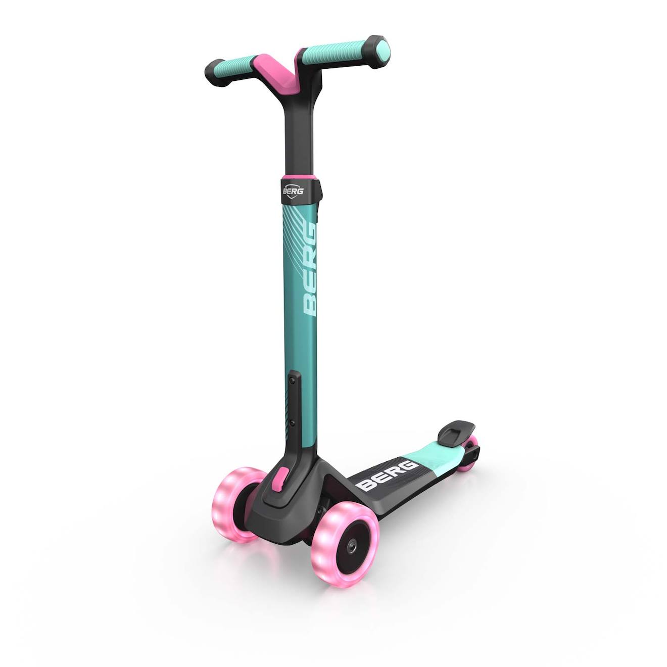Trottinette pour enfants, 2+ ans, pliable, LED, nexo bleu mint