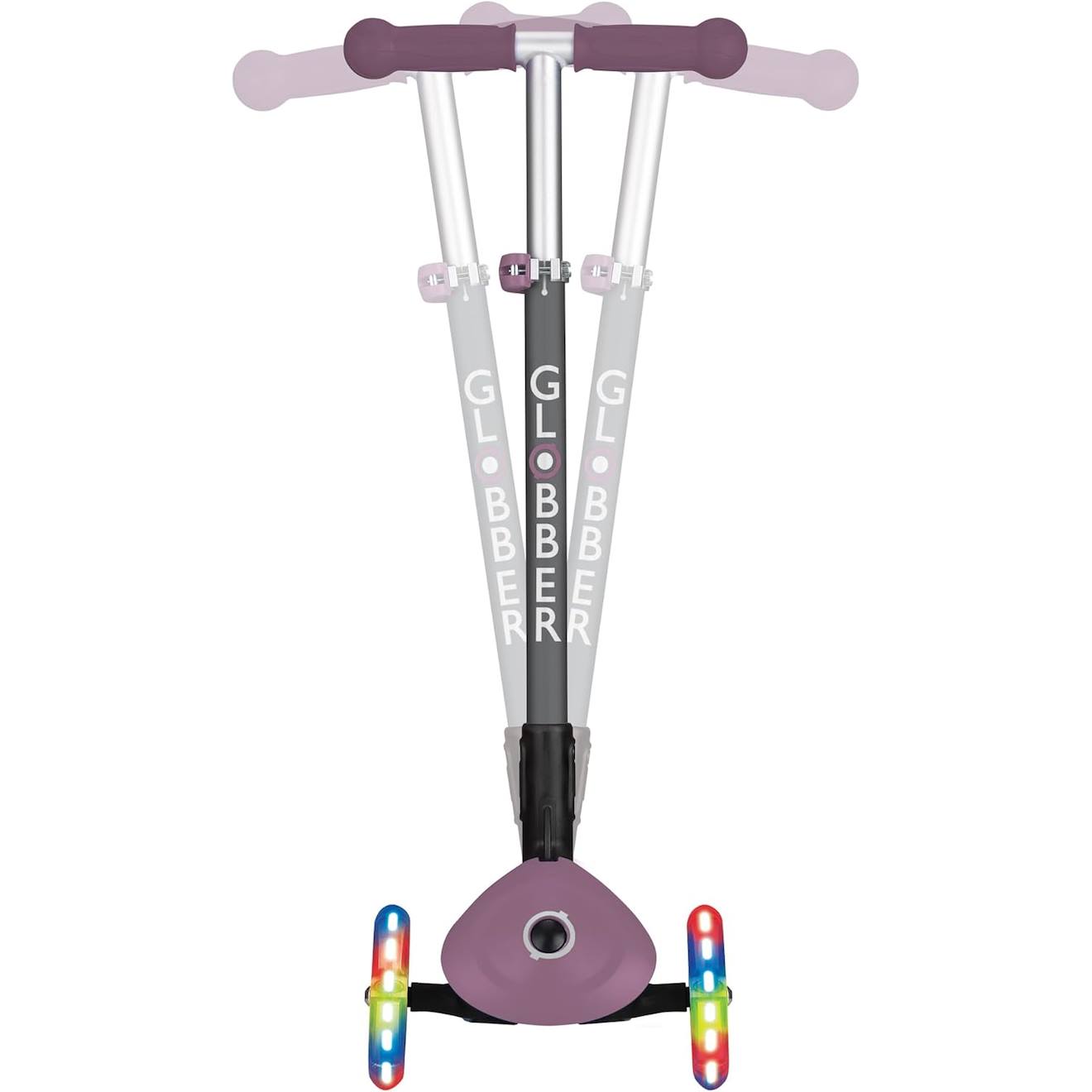 Trottinette primo - 120/80 mm, abec 5, 3 roues, hauteur réglable,roues LED rose